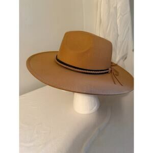 San Diego Hat Copany Wide Brim Felt Fedora One Size Taupe